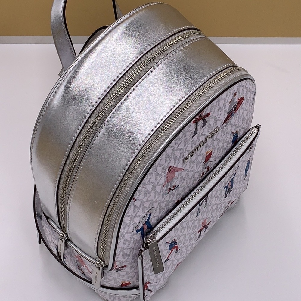 MICHAEL KORS ADINA MEDIUM BACKPACK BRIGHT WHITE MULTI COLOR - Picture 8 of 16